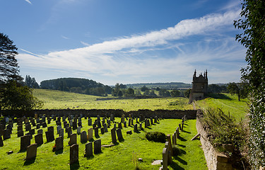 Image showing Churchyard and lodges in Chipping Campden