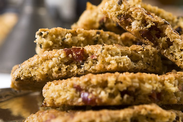 Image showing Freshly baked cranberry cookies