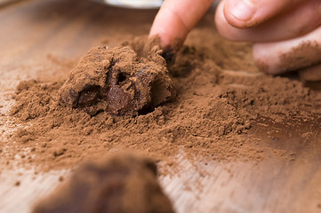 Image showing Homemade chocolate truffles