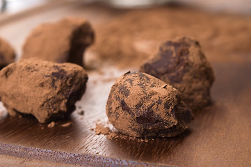 Image showing Homemade chocolate truffles