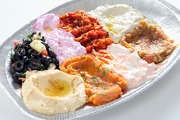 Image showing Arab or Turkish mezze plate