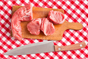 Image showing sliced raw pork meat