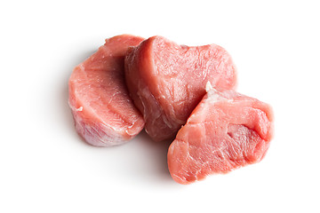 Image showing sliced raw pork meat