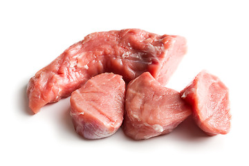 Image showing sliced raw pork meat