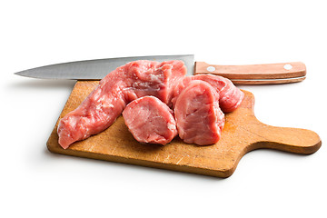 Image showing sliced raw pork meat