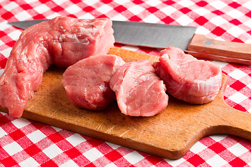 Image showing sliced raw pork meat