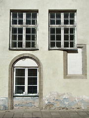 Image showing Three old windows