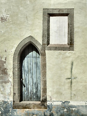 Image showing Old crumbling wall and a window