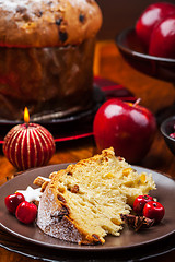 Image showing Traditional panettone cake for Christmas