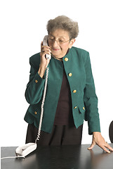 Image showing business woman mature on phone