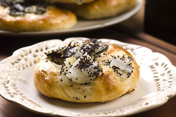 Image showing Cebularze - traditional polish cake with onion and poppy seed