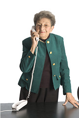 Image showing business woman mature on phone
