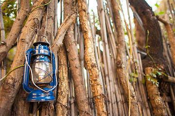 Image showing Lantern in African village