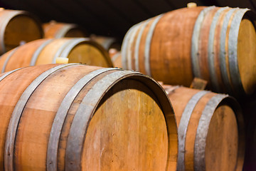 Image showing Barrels of South African wine