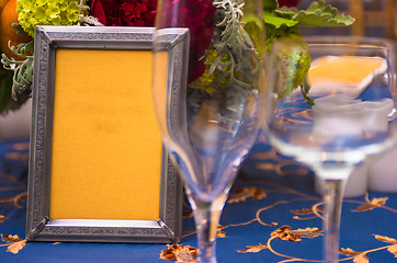 Image showing Wine glasses at a buffet