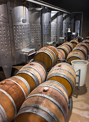 Image showing Barrels of South African wine