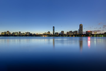 Image showing Boston back bay skyline seen at dawn