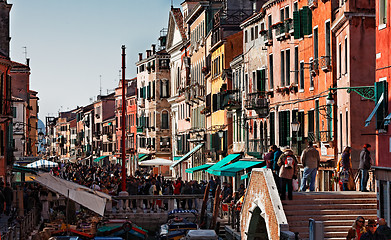 Image showing Crowded Venetian Street