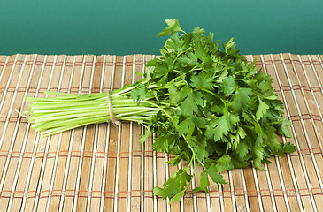 Image showing Fresh bunch of green parsley