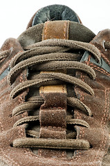 Image showing Suede shoe close up