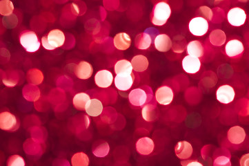 Image showing Holiday shiny red blurry lights 