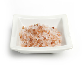 Image showing Natural coarse salt in in a bowl