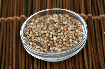 Image showing Dried coriander in a bowl