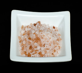 Image showing Natural coarse salt in in a bowl