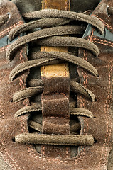 Image showing Suede shoe close up