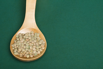 Image showing Lentil canada in wooden spoon