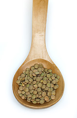 Image showing Lentil in wooden spoon