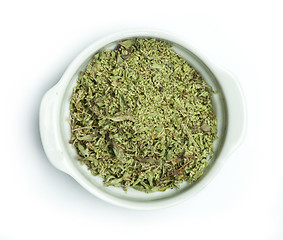 Image showing Dried oregano in a bowl