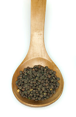 Image showing Lentil in wooden spoon