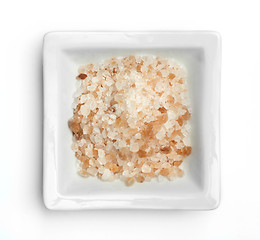 Image showing Natural coarse salt in in a bowl