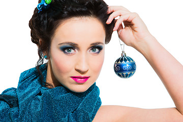 Image showing beautiful girl with New Year's accessoties