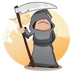 Image showing Cartoon Grim Reaper