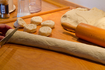 Image showing Baking cinnamon buns
