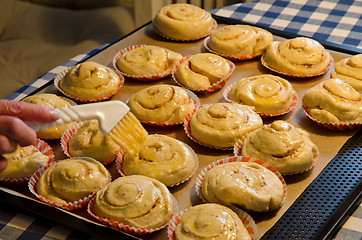 Image showing Making cinnamon buns