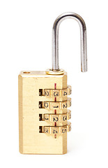 Image showing Open Combination Padlock