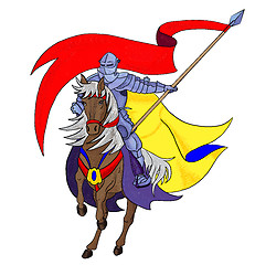 Image showing The knight with a flag