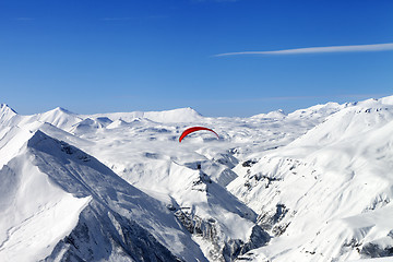 Image showing Sky gliding in Caucasus Mountains