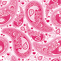 Image showing Valentine pink seamless pattern