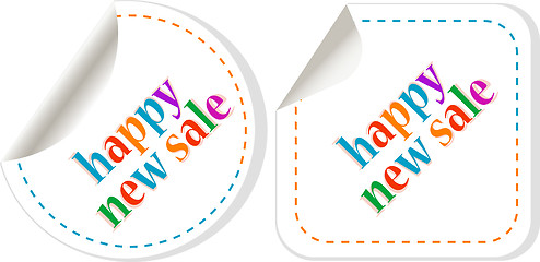 Image showing stickers happy new sale set. Symbol of new year