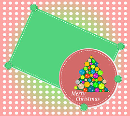 Image showing christmas background with balls and christmas tree