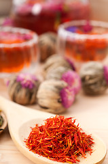 Image showing Herbal natural floral tea infusion with dry flowers