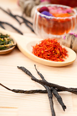 Image showing Herbal natural floral tea infusion with dry flowers