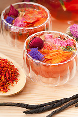 Image showing Herbal natural floral tea infusion with dry flowers