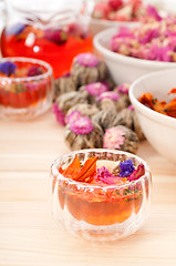 Image showing Herbal natural floral tea infusion with dry flowers