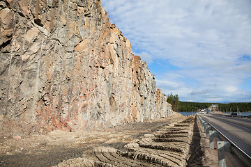 Image showing The road carved into the rock