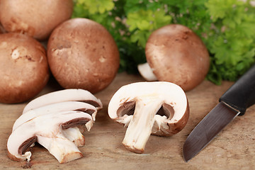 Image showing Sliced mushrooms